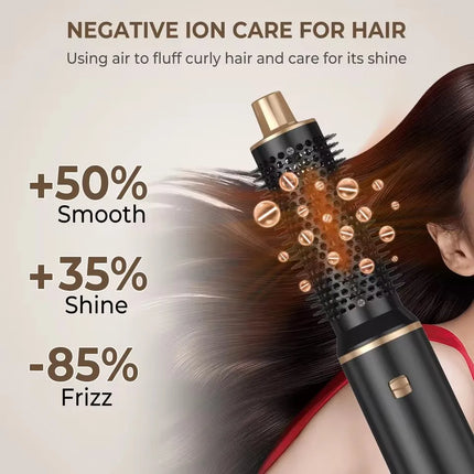 1000W Hair Dryer 5 in 1 Electric Comb Negative Ion Straightener Comb Curling Iron Detachable Multifunctional Heating Brush Hair Dryer
