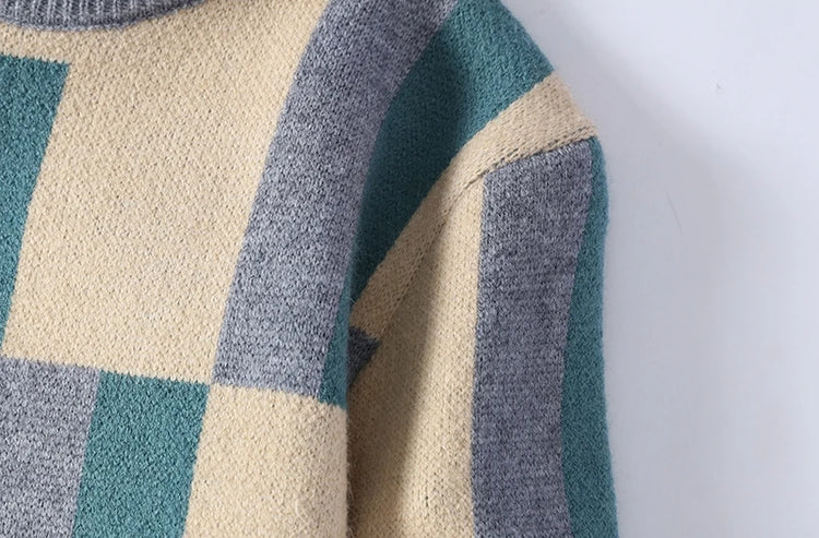 Fashion Fall Winter Japanese Style Turtleneck Sweater Men High End Mens Christmas Sweaters Thick Warm Striped Pullover