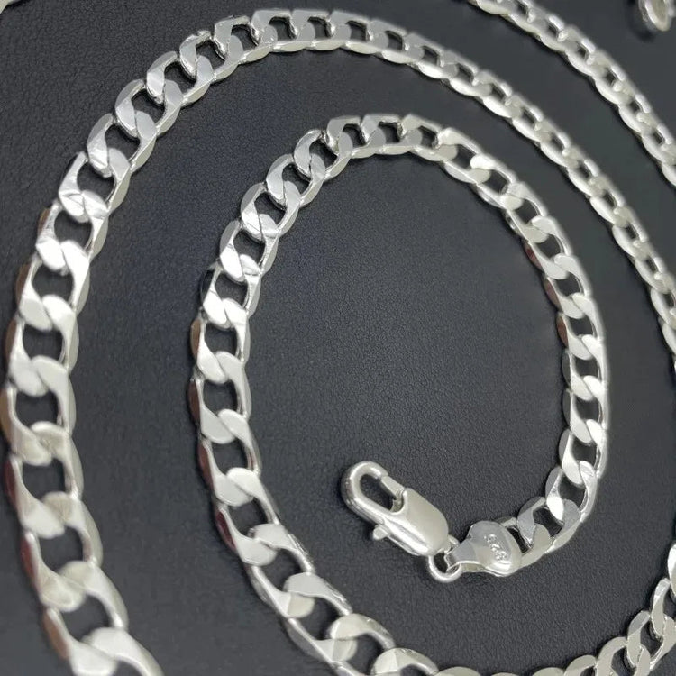 Wholesale 925 Sterling Silver Necklace 2-12mm Width 40-75cm Long Chain Lobster Clasp Men and Women Engagement Jewelry PlatiNum