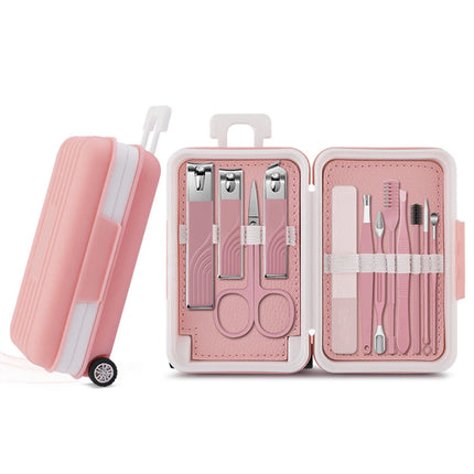 12 Pcs Manicure Set Stainless Steel Nail Clipper Kit with Travel Case Pedicure Grooming Tools 12 in 1 Portable Nail Care Durable Toenail Trimmer Fingernail Cutter for Thanksgiving Team Employee Appreciation Holiday Present