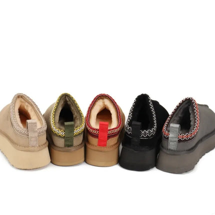 New Thick soled Snow Boots for Women in Winter 2026, Short Style Cashmere Warm Thick soled Heerless Shoes, Wool Half Slippers, Women's Cotton Shoes