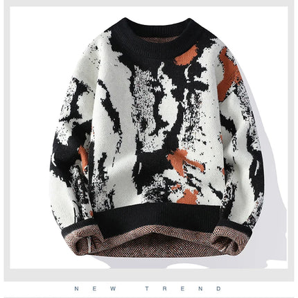 Autumn and winter Men's Fashion casual Round Neck Warm sweater slim fit Sweaters Men sweater male Thicken Warm wool pullovers
