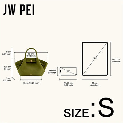 Borsa Tote da Donna JW PEI Hana in Pelle Martellata, Borsa a Mano di Lusso con Manico Superiore, Borsa a Tracolla per Lavoro e Uso Quotidiano