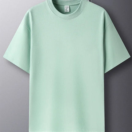 Men's Summer 100% Pure Cotton Short Sleeve Crew Neck Fashion Style Half Sleeve Breathable Top T-shirt Short Sleeve