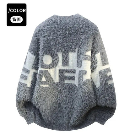 2026 Winter Fashion Sweater Men Casual Knit Pullovers Mens Thick Warm letter pattern Sweaters Men's Daily Warm sweaters male