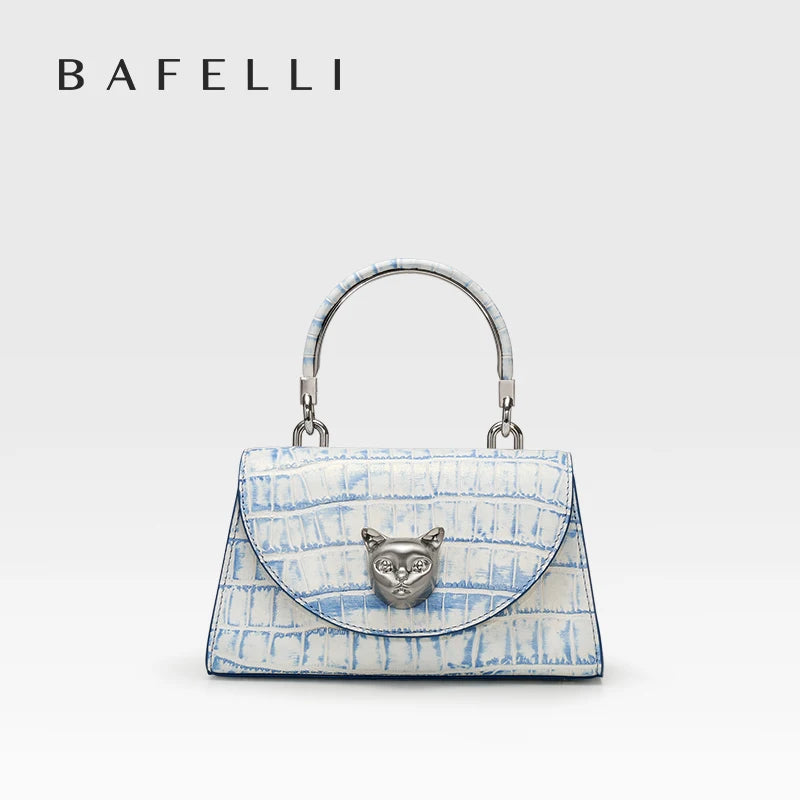 BAFELLI 2025 NUOVA BORSA DA DONNA DESIGNER ORIGINALE MARCA DI LUSSO CAT CASUAL STYLE TREND BORSA BORSA IN PELLE CROCODILE