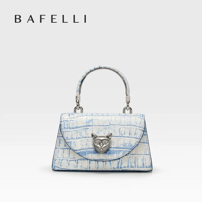 BAFELLI 2025 NUOVA BORSA DA DONNA DESIGNER ORIGINALE MARCA DI LUSSO CAT CASUAL STYLE TREND BORSA BORSA IN PELLE CROCODILE