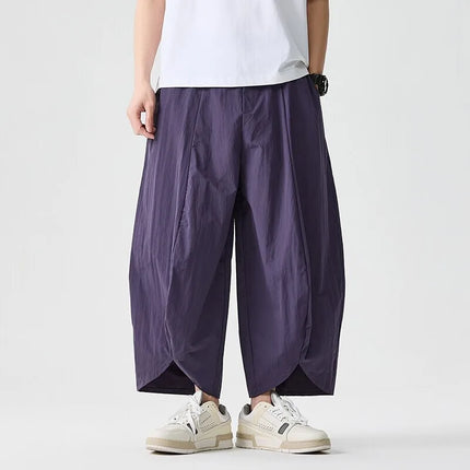 2026 Pantaloni estivi a gamba larga Vendite da uomo Pantaloni casual Stili giapponesi Samurai Costume Harun Pantaloni da uomo Pantaloni lanterna Pantaloni sportivi