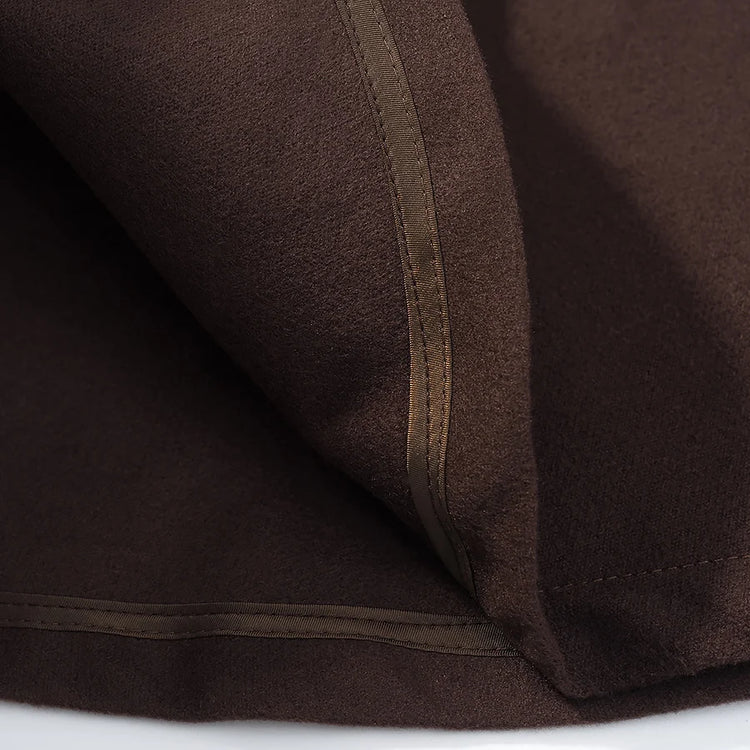 5 Colors New Autumn High Collar Woolen Cape Coat Tie Bow Sashes Long Bat Sleeve Front Buttons Cloak Shawl Jacket Loose Outerwear