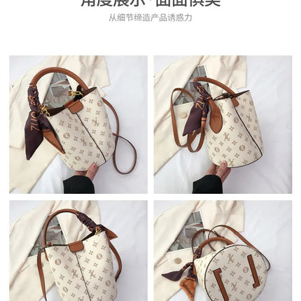 Advanced fashion bag for women 2025 new casual women's bag, large capacity bucket bag, shoulder bag, diagonal cross bag PlatiNum