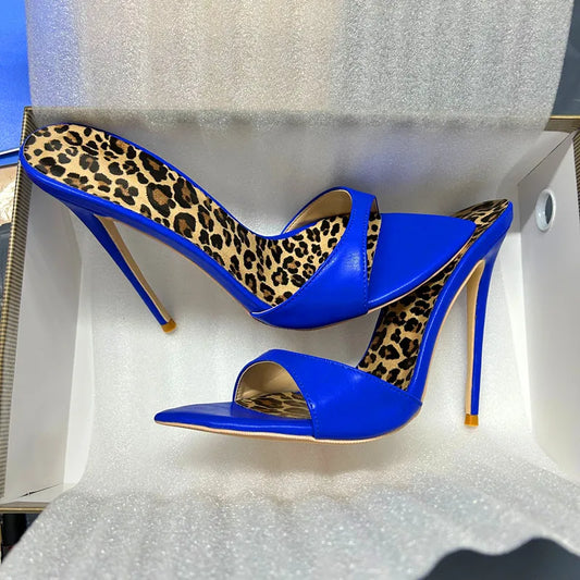 Slippers women shoes 12cm high heels shoes women pointed toe dress dating party fashion sexy 10cm women sandals plus size LX045