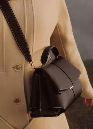 Elegante Borsa in Pelle di Lusso con Pieghe a Fisarmonica per Donne, Stile Commuter di Alta Gamma, Interno Spazioso, Borsa Alla Moda per Uso Quotidiano