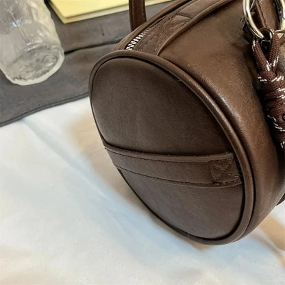 2025 Cylinder Pillow Bag for Women Multifunctional Shoulder Crossbody Bag with Pendant Winter Luxury Designer Handbag