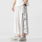 Pantaloni da uomo estivi Harajuku Harem Pantaloni da jogging in cotone di lino Pantaloni al polpaccio da uomo Allentati Costume giapponese vintage Ukiyo-e Pantaloni con stampa