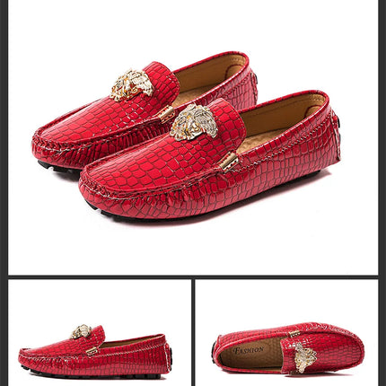 Stazione europea Slip-On Lazy Beanie Shoes Modello coccodrillo da uomo Scarpe da uomo 36 Taglia piccola 48 Nuove scarpe casual in pelle da uomo di grandi dimensioni