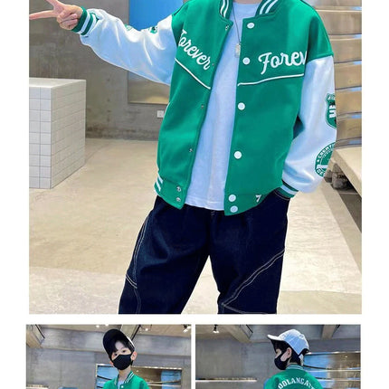 Boys Baseball Uniform Jackets For 3-14 Years Children Clothes For Teenage Boys Sports Outerwear Coat Spring Fashion Sweatshirts