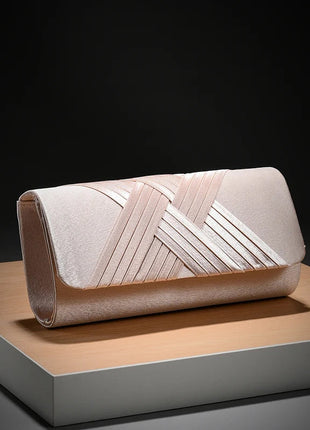 Luxury Stripes Designer One-shoulder bag Envelope Evening Clutch Bags hardware shoulder bag women wedding party gift bag PlatiNum