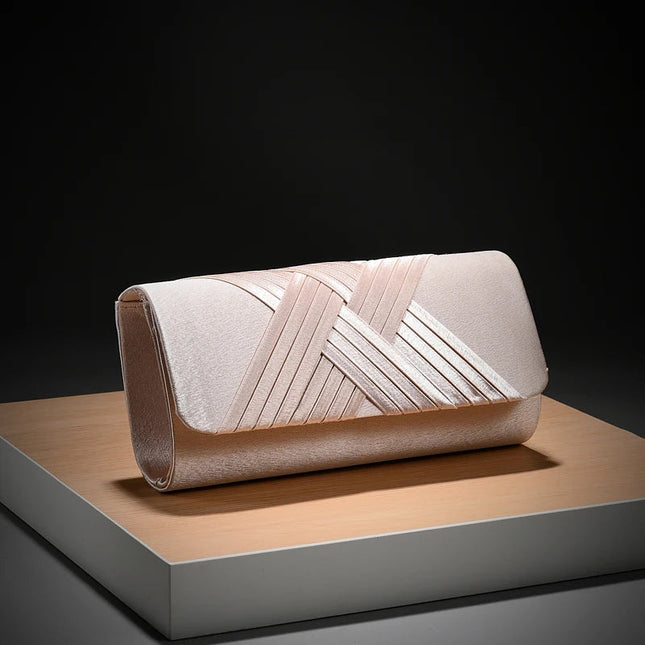 Luxury Stripes Designer One-shoulder bag Envelope Evening Clutch Bags hardware shoulder bag women wedding party gift bag PlatiNum