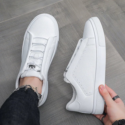 Men's Leather Casual Shoes Versatile Comfortable Breathable Outdoor Sports Board Sneakers