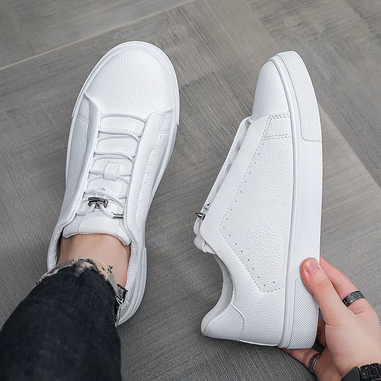 Men's Leather Casual Shoes Versatile Comfortable Breathable Outdoor Sports Board Sneakers