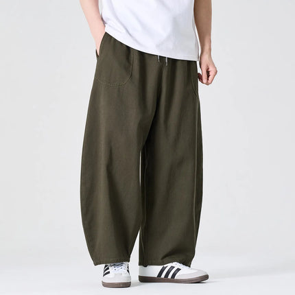 Pantaloni a Gamba Larga da Uomo, Stile Casual Harajuku, Comodi Joggers in Cotone, Pantaloni Cargo Tinta Unita, Abbigliamento Streetwear