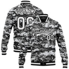 Custom Skull 3D Printed Baseball Button Jacket Bomber Full-Snap Varsity Letterman Jacket