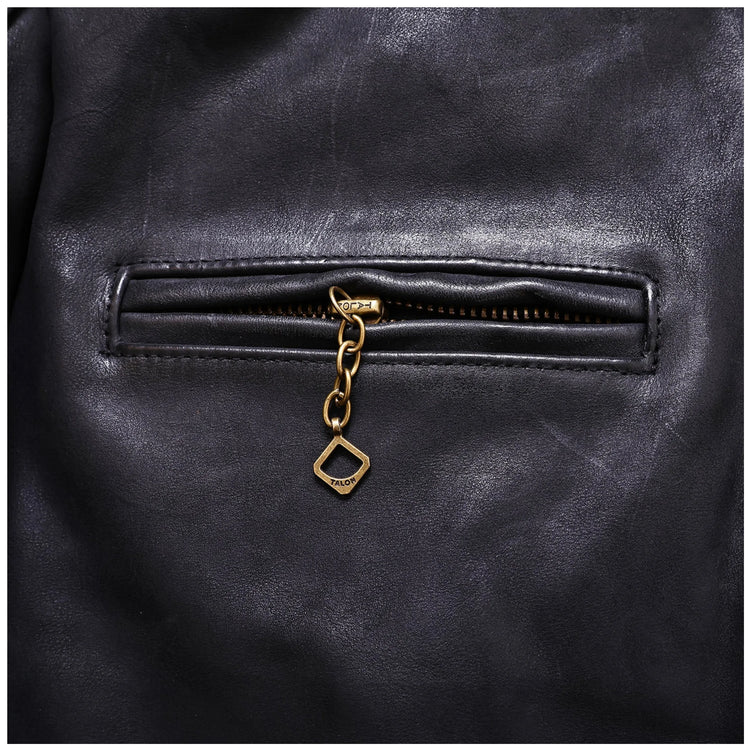 Genuine Leather Jacket Men Black Biker Coat Warm Windproof Snap Collar Zip Pockets Vintage Motorcycle Jacket Autumn Winter