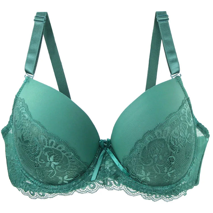 2024 New Sexy Lace Bow Bras For Women Push Up 34/75 36/80 38/85 40/90 42/95 44/100 BCDE Cup Undrwear Plus Size Linger