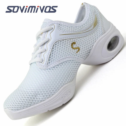 New Soft Outsole Breath Dance Shoes Women Sports Feature Dance Sneakers Jazz Hip Hop Shoes Woman Dancing Shoes Ladies Sneakers