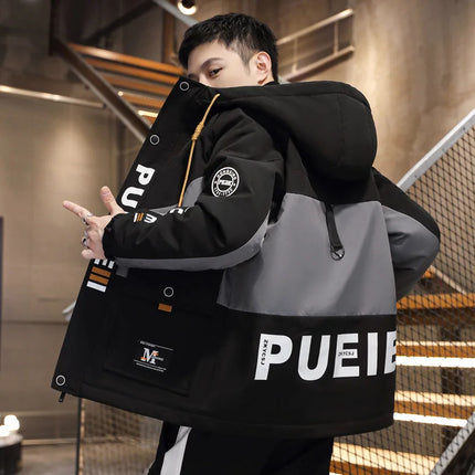 Fashion Casual Spring Autumn Hooded Jackets Youth Streetwear Loose Cargo Coat Outdoor Sports Zipper Windbreaker Top