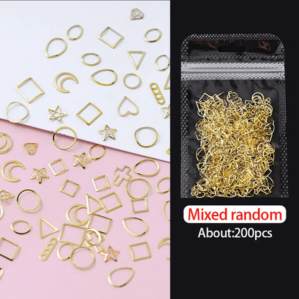 Ocean Starfish Shell Nail Charms Golden Silver Metal Nail Art Decoration 3D Nail Rivet Metallic Slice DIY Manicure Nail PartsY2K