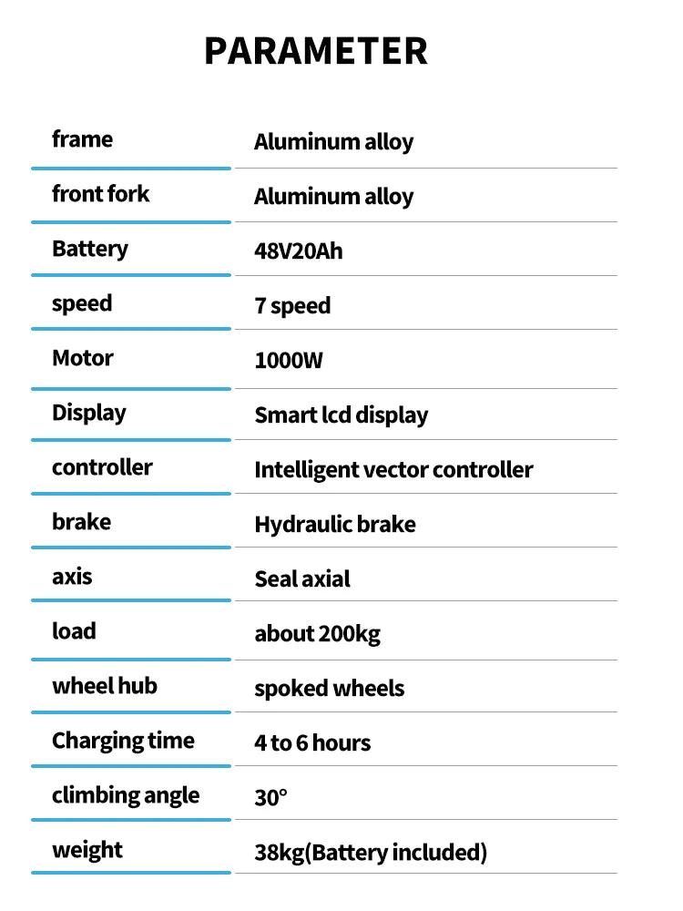 BURCHDA RX80 Bicicletta Elettrica da Montagna 1000W 50KM/H, Batteria al Litio 48V20AH, Pneumatici Fat 4.0 da 26 Pollici, E-Bike per Adulti
