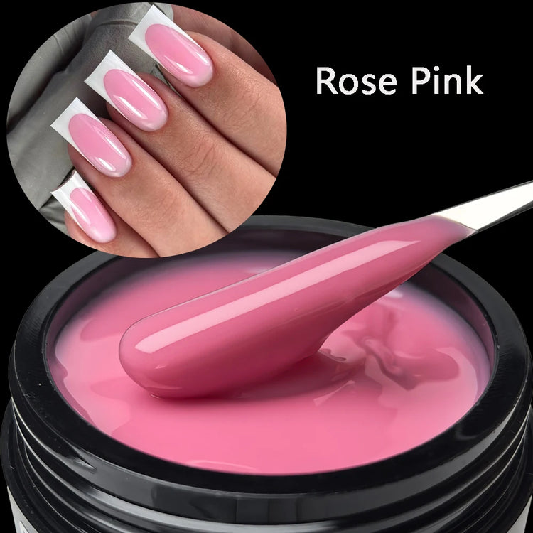 Jillnails 50g Nude Pink Builder Nail Gel French Pink Nails UV LED Self Leveling Sculpting Gel Nails Shape Building Extension