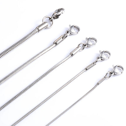 SHSTONE 1mm/2mm/3mm Women Snake Chain Men 925 Sterling Silver 40-75cm Necklaces Fashion Choker Jewelry Classics Neck Necklace PlatiNum
