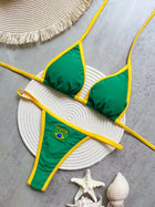 Nuovo Bikini Donna 2026 con Stampa Divisa, Costume da Bagno Moda G-string Push-up per Vacanze al Mare, Abbigliamento da Spiaggia Thong