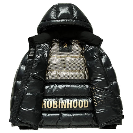 New national standard 90% down winter thickened down jacket, glossy hooded bread jacket, youth down jacket for men's wear