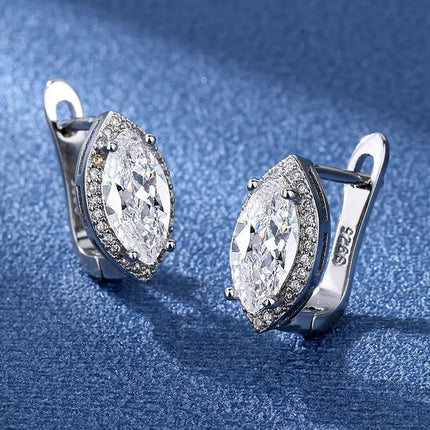 Orecchini in argento sterling 925 gioielli di alta qualità retrò modello semplice orecchini con zirconi bianchi viola vendita calda platinumshop