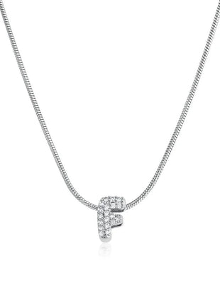 Fashion Tiny CZ Zircon Initial Alphabet Pendant Neckalce Gold Plated Stainless Steel A-Z Letter Necklaces Birthday Gifts Jewelry PlatiNum