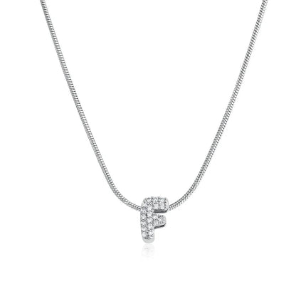 Fashion Tiny CZ Zircon Initial Alphabet Pendant Neckalce Gold Plated Stainless Steel A-Z Letter Necklaces Birthday Gifts Jewelry PlatiNum