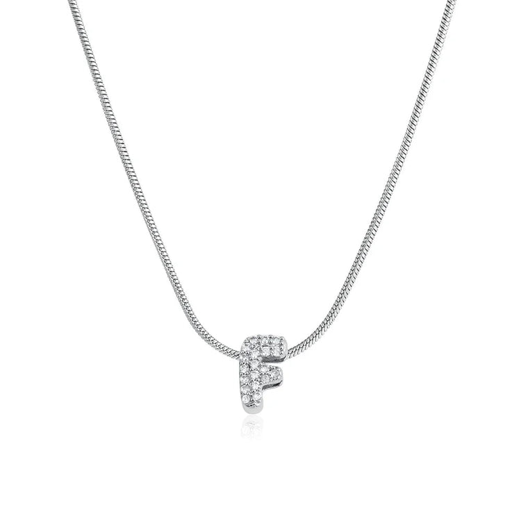 Fashion Tiny CZ Zircon Initial Alphabet Pendant Neckalce Gold Plated Stainless Steel A-Z Letter Necklaces Birthday Gifts Jewelry PlatiNum