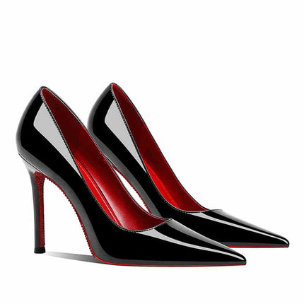 Tacchi da donna 2025 Nuovo marchio di lusso Décolleté Fondo rosso Punta a punta Strass Tacchi alti Elegante stiletto Party Prom Scarpe da donna