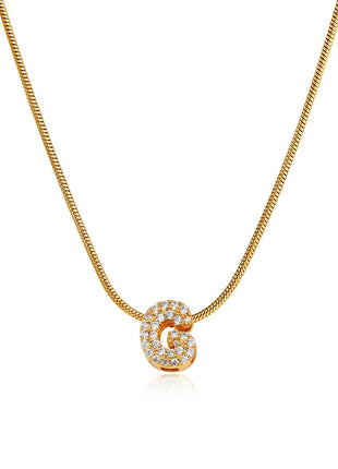 Fashion Tiny CZ Zircon Initial Alphabet Pendant Neckalce Gold Plated Stainless Steel A-Z Letter Necklaces Birthday Gifts Jewelry PlatiNum