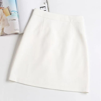 Minigonne estive Donna Chiffon Nero Bianco Moda Ufficiale Faldas 2022 Mujer Coreano Gonna a tubino Vita alta Breve Jupe femminile