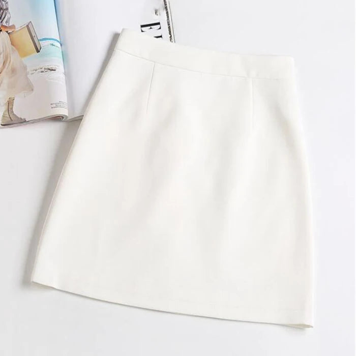 Minigonne estive Donna Chiffon Nero Bianco Moda Ufficiale Faldas 2022 Mujer Coreano Gonna a tubino Vita alta Breve Jupe femminile