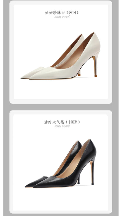 brown light Heels for women luxury Spring High Heels Shoes Stiletto Pointed Toe Pumps Leather Ladies Prom Party Shoes Women