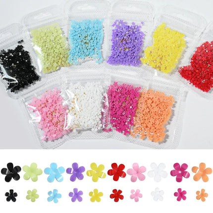 1box 3D Flower Bow Nail Art Decorations Kit Pink/White Acrylic Floral/Peal Beads Nail Charm with Wax Pen/Tweezer 4/6mm Nail Part Nail