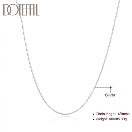 DOTEFFIL 925 Sterling Silver 5/10pcs/Lot 16/18/20/22/24/26/28/30 Inch 1.2mm Snake Chain Necklace For Woman Man Fashion Jewelry PlatiNum