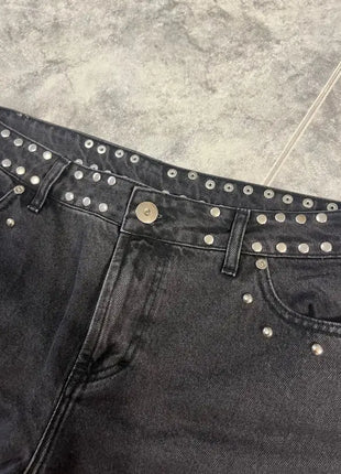 Y2k One Dilemma Pantaloni in denim Stampa leopardata Stella Jeans a gamba larga Streetwear Jeans larghi a vita alta Harajuku Abbigliamento donna gotico