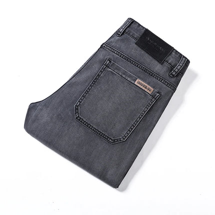 Jeans Larghi da Uomo in Lyocell Sottile, Morbidi e Comodi, Pantaloni alla Moda Primaverili ed Estivi, Denim Lavato di Marca