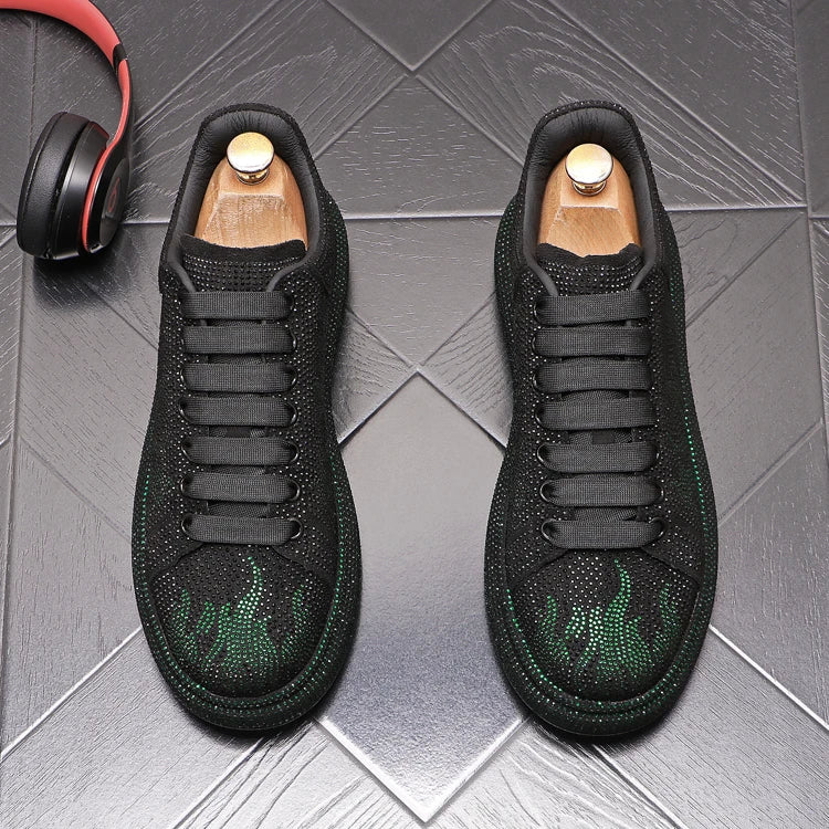 New Style Luxury Men's High Hip-hop Casual Shoes Men Black Fashion Rivets Shoes Italy Fashion Leisure Driving Loafers